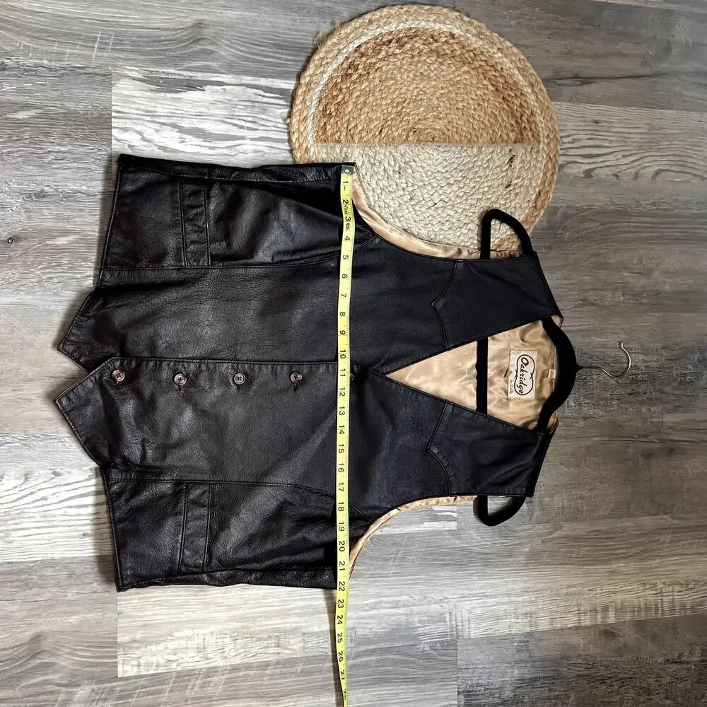 OAKRIDGE BY SCULLY Vtg Leather Western Mens Vest